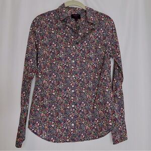 J Crew Liberty art Fabric button up blouse long sleeves size 2 multi